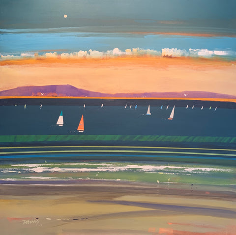 Ken Roberts 'Going Nowhere in Particular' acrylic on cradled canvas 80x80cm (84x84cm framed)