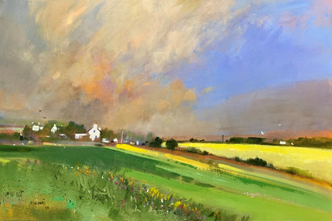 Ken Roberts 'Highland Summer Storm' acrylic on canvas 60x90cm