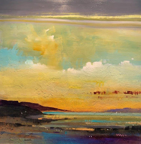 Ken Roberts 'Summer Island Clouds' acrylic on panel 76x76cm