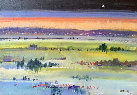 Ken Roberts 'Winter Twilight on the River Tay' acrylic on canvas 60x85cm (80x105cm framed)