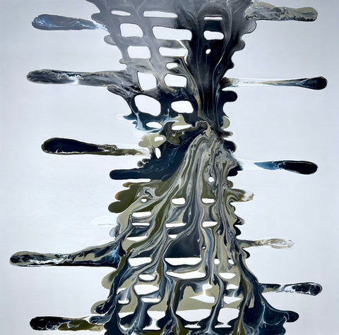 Kirsty MacKay 'Isle of Connective Memory' industrial paint on canvas 90x90cm