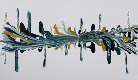 Kirsty Mackay 'Repose' industrial paint on canvas 90x152cm