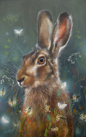Lesley McLaren 'Night Glow' oil on board 50x30cm