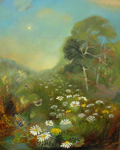 Lesley McLaren 'The North Star' oil on gesso panel 50x40cm