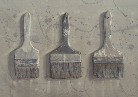 Lillias August 'Old Brushes' watercolour 60x77cm