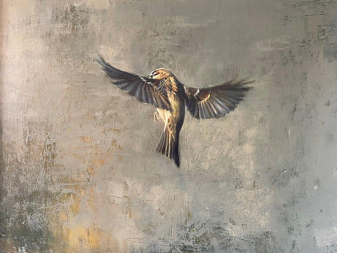Lindsay Turk 'Gentle Beat XIV' oil on board 38x52cm (52x66cm framed)