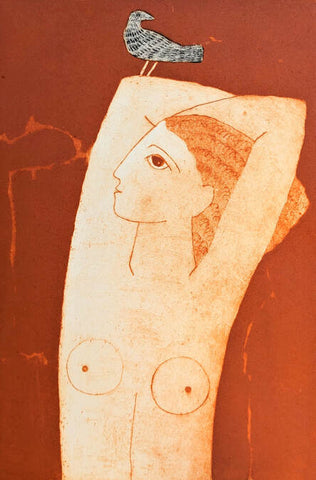 Lizzie Wheeler 'Good Morning' collagraph 35x22.5cm