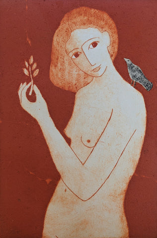 Lizzie Wheeler 'The Patience of Spring' collagraph edition of 15 35x22.5cm