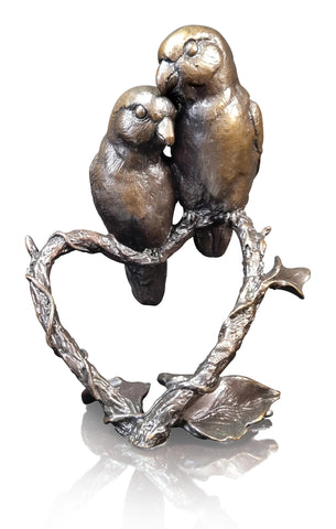 Keith Sherwin 'Lovebirds' bronze 7.5x9.5x5cm