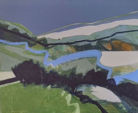 Lynn McGregor RSW 'New Hedgerow' acrylic on board 28x34cm