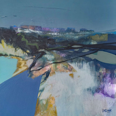 Lynn McGregor RSW 'The Shore' acrylic on board 61x61cm