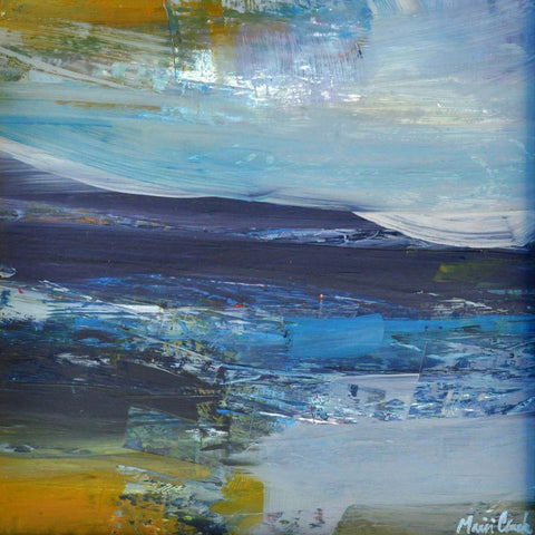 Mairi Clark 'Hebridean Journey III' oil on board 30x30cm (41x41cm framed)