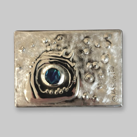 Maria Santos '2-Section Box - Splash' thuya wood and pewter H3xW9.5xD6cm