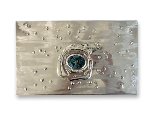 Maria Santos '20+2 Section Box - Splash' thuya wood and pewter H6xW26xD16cm
