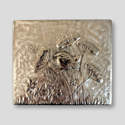 Maria Santos '9+1 Section Box - Wren' thuya wood and pewter H3.5xW15x12.5cm