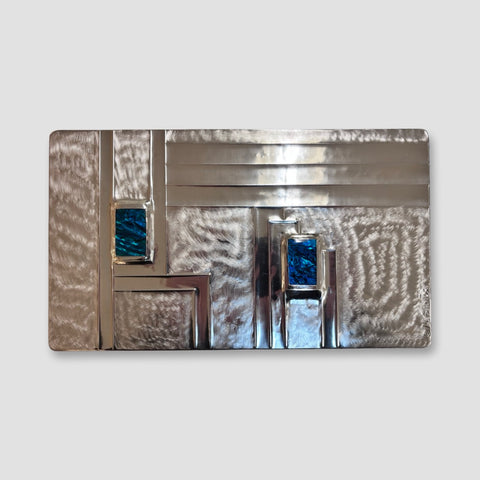 Maria Santos 'Cubist Large Box' thuya wood and pewter H12xW26xD15cm