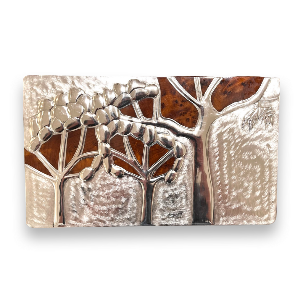 Thuya wood and pewter box by Maria Santos, available to buy at Iona House Gallery in-store and online.