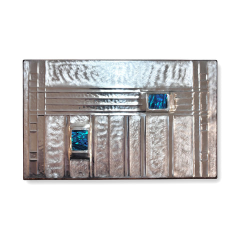 Maria Santos 'Little Windows 20+2 Section Box' thuya wood and pewter 26x15x6cm
