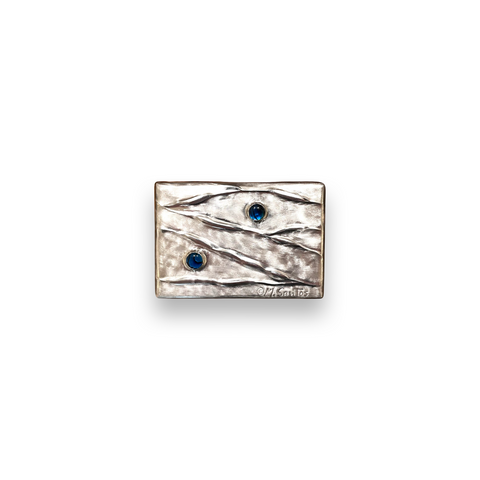 Maria Santos ‘Rippling Water 2 Section Box’ thuya wood and pewter 9.5x6.5x3.5cm