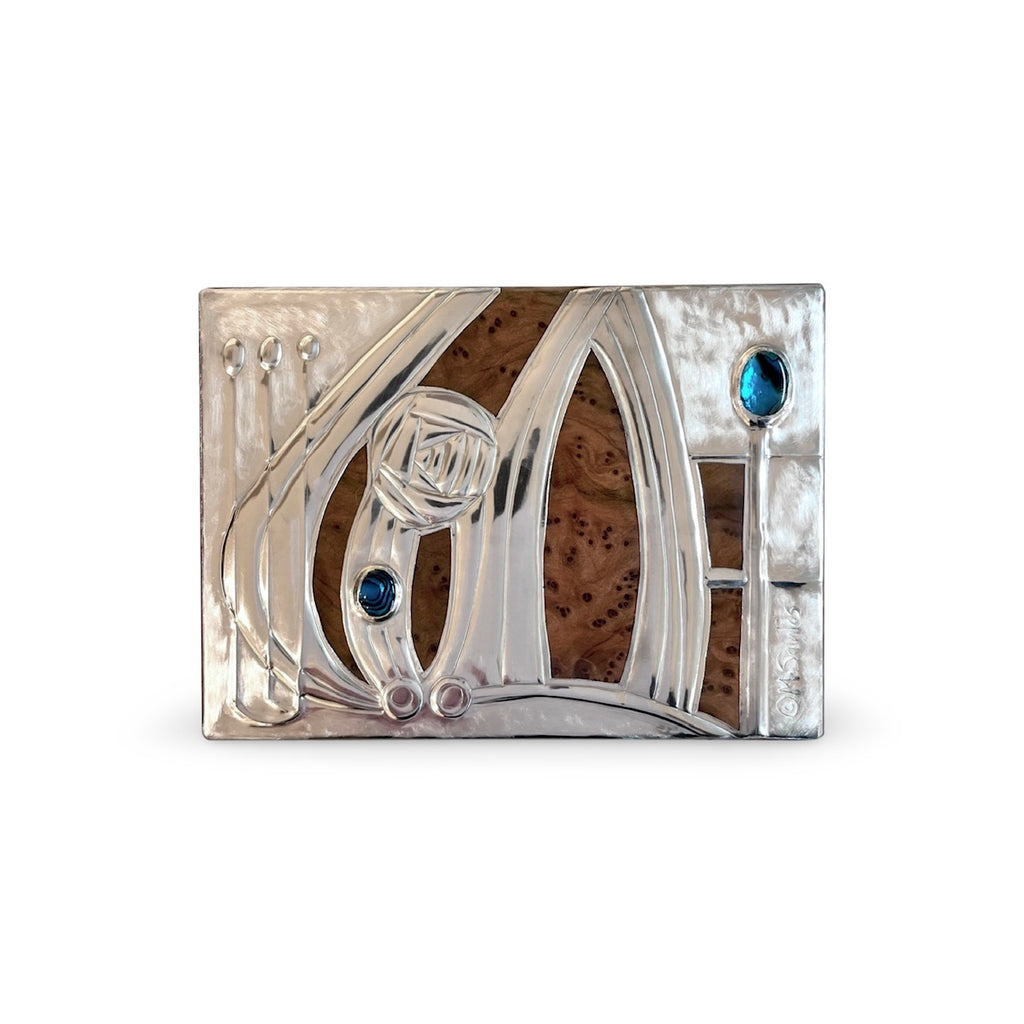 Maria Santos ‘Rose Card Box’ thuya wood and pewter 15x12x4cm