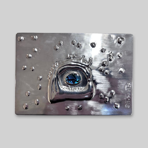 Maria Santos 'Splash Small Box' thuya wood and pewter H5xW13xD9cm