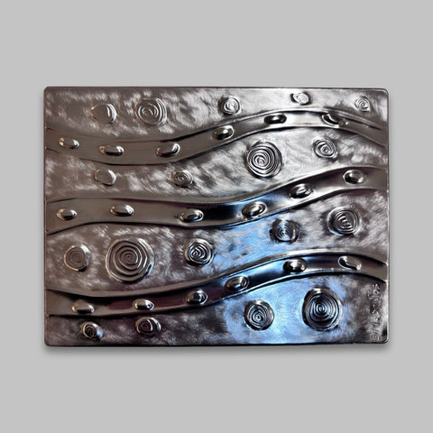 Maria Santos 'Stones Card Box' thuya wood and pewter H4xW15xD11cm