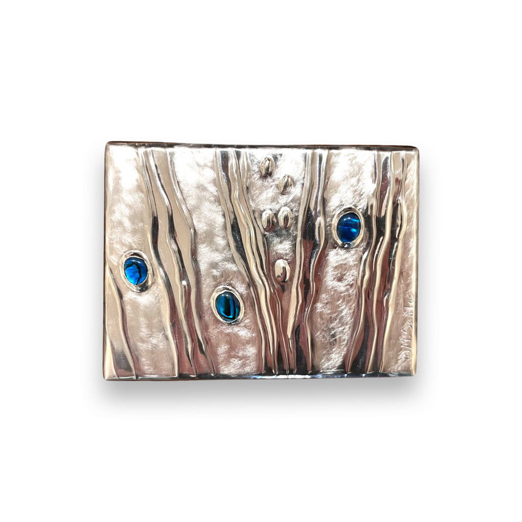 Thuya wood and pewter box by Maria Santos, available to buy at Iona House Gallery in-store and online.