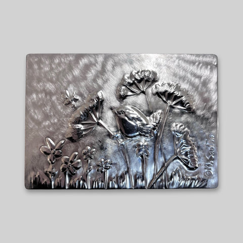 Maria Santos 'Wren Small Box' thuya wood and pewter H5xW13xD9cm