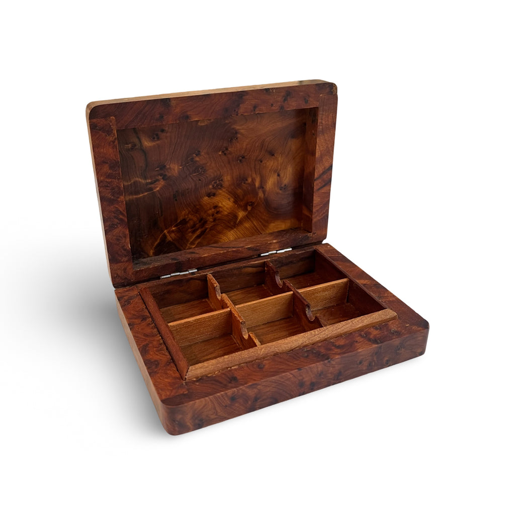 Thuya wood and pewter box by Maria Santos, available to buy at Iona House Gallery in-store and online.