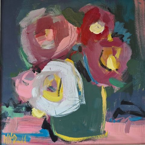 Mary McDonald 'Charming' acrylic on panel 30x30cm (41x41cm framed)