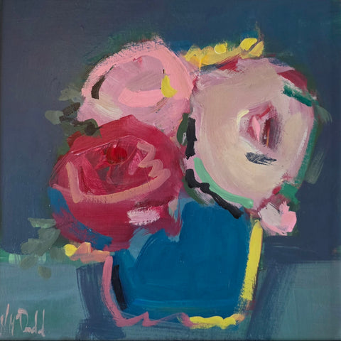 Mary McDonald 'Delightful' acrylic on panel 30x30cm (41x41cm framed)