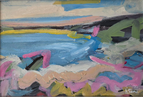 Mary McDonald 'Golden Evening' acrylic on panel 20x30cm (31x41cm framed)