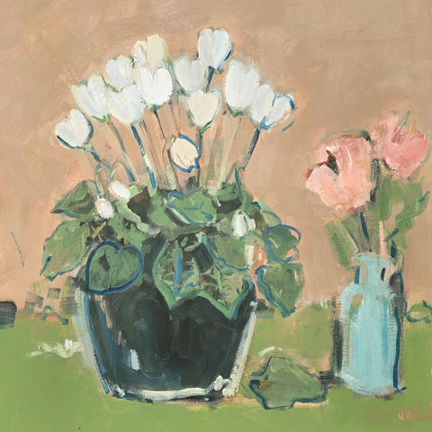 Mary McDonald 'Kitchen Treats' acrylic on canvas 51x51cm (framed 64x64cm)