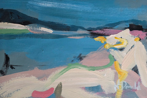 Mary McDonald 'Shoreline Memory' acrylic on panel 20x30cm (33x43cm framed)