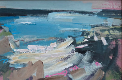 Mary McDonald 'Talisker Bay, Skye' acrylic on panel 20x30cm (44x33cm framed)