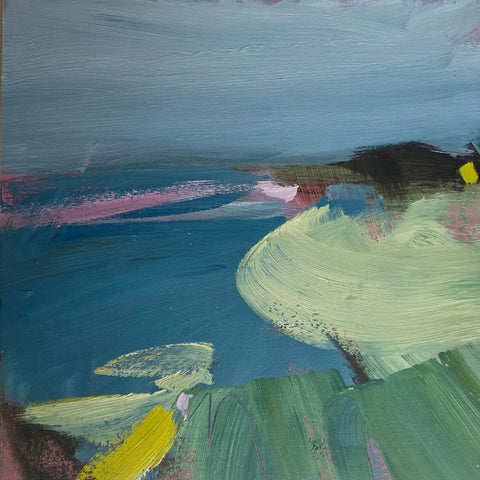 Mary McDonald 'The Gift of Today' acrylic on panel 30x30cm (43x43cm framed)