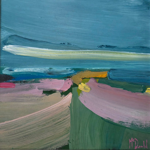 Mary McDonald 'Tide' acrylic on panel 30x30cm (41x41cm framed)