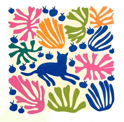 Mychael Barratt 'Matisse's Garden' screenprint 26x26cm