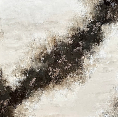 Megan Hatton 'Moonstone Haze' mixed media on canvas 95x95cm