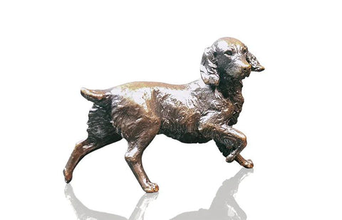 Michael Simpson 'Springer Spaniel' bronze H5xW7.3xD2.6cm