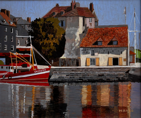 Mike Hall 'Honfleur' acrylic on board 29x34cm