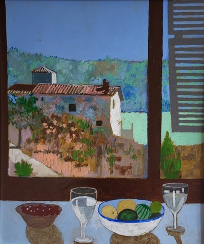 Mike Hall 'Summer in Italy' acrylic on board 34x30cm