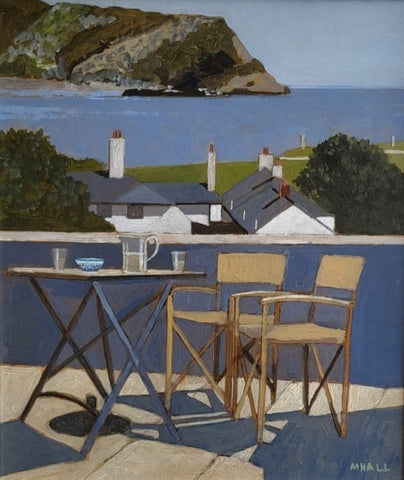 Mike Hall 'View of the Island' acrylic on board 34x30cm