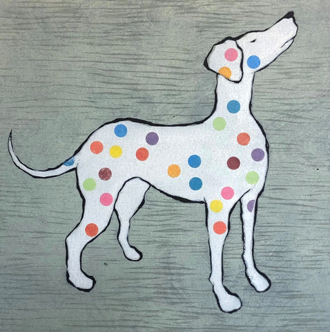 Mychael Barratt 'Damien Hirst's Dog' limited edition woodcut 50x50cm