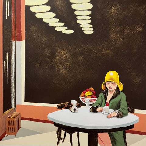 Mychael Barratt 'Edward Hopper's Dog' screenprint 50x50cm