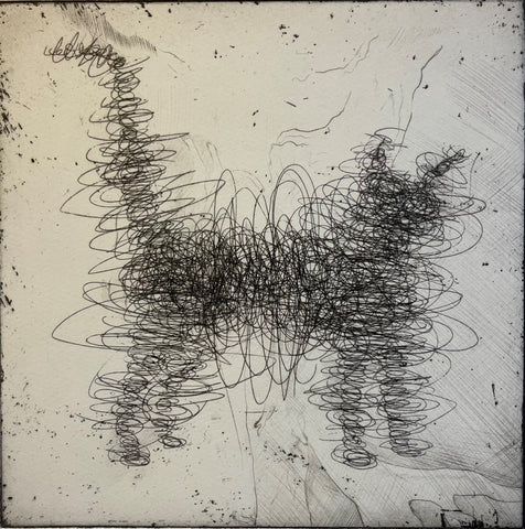 Mychael Barratt 'Gormley's Cat' limited edition etching 22x22cm