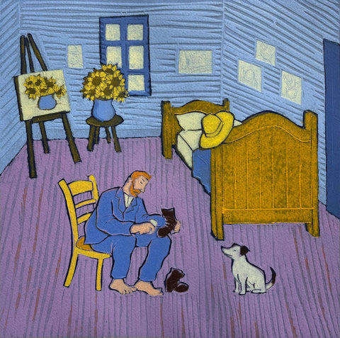 Mychael Barratt 'Once Upon a Time in London - Morning' limited edition woodcut 28x28cm