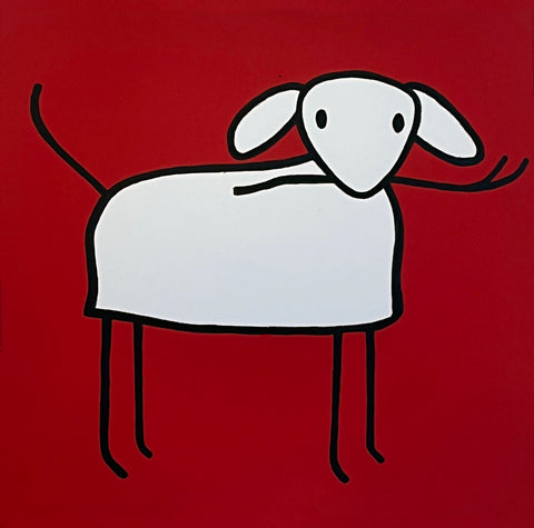 Mychael Barratt 'Stik's Dog' screenprint 22x22cm