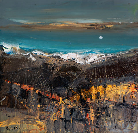 Nael Hanna 'Road to Montrose' mixed media 58x58cm