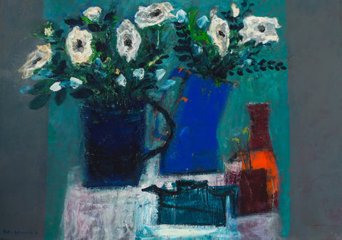 Nael Hanna 'Still Life' mixed media on canvas 76x102cm